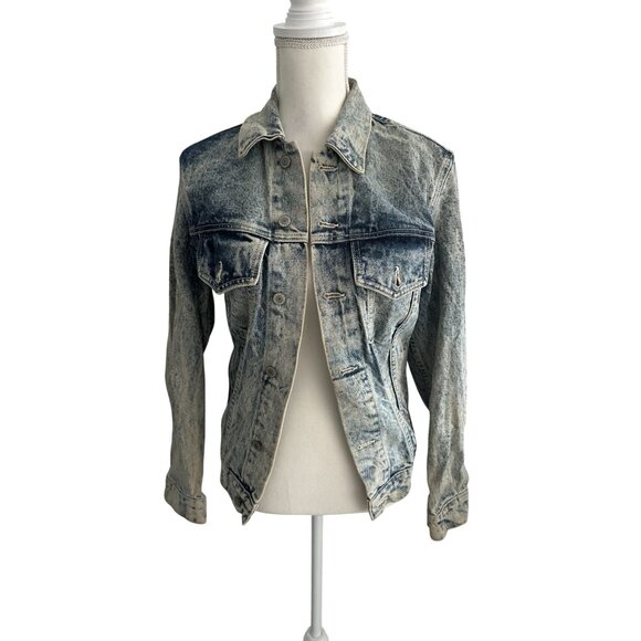 JOHN GALT Women's Distressed Denim Jean Jacket One Size 4/6 - Picture 2 of 9